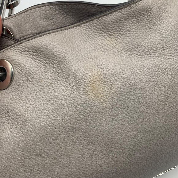 Michael Kors Raven Stone Grey Pebbled Leather Shoulder Bag - Picture 12 of 12